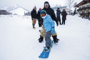 First-time snowboard
