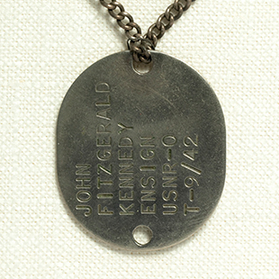 Navy ID tag from Kennedy’s days as Lieutenant