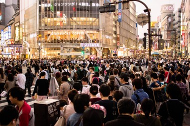 Crowded Shibuya Crossing