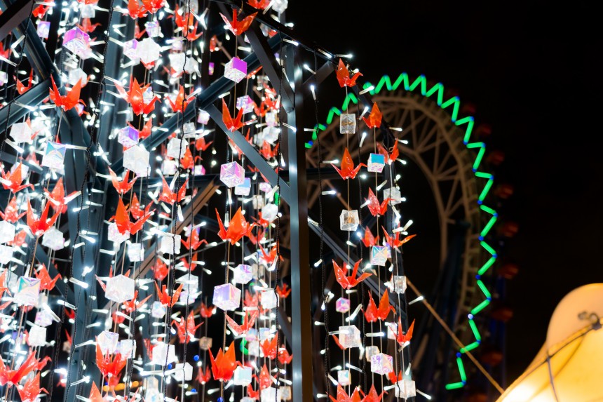Christmas 2018 Illumination Japanese Style tsuru amusement park Tokyo Dome 