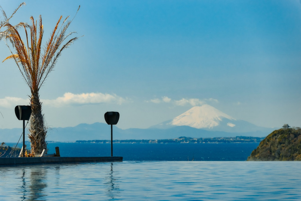 Mt Fuji view at botanical pool club