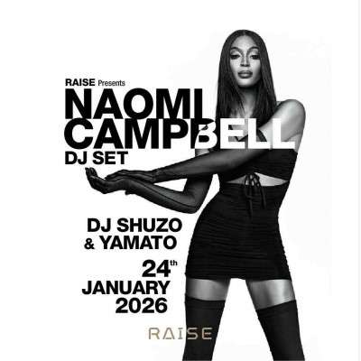 Naomi Campbell DJ Set at RAISE Tokyo