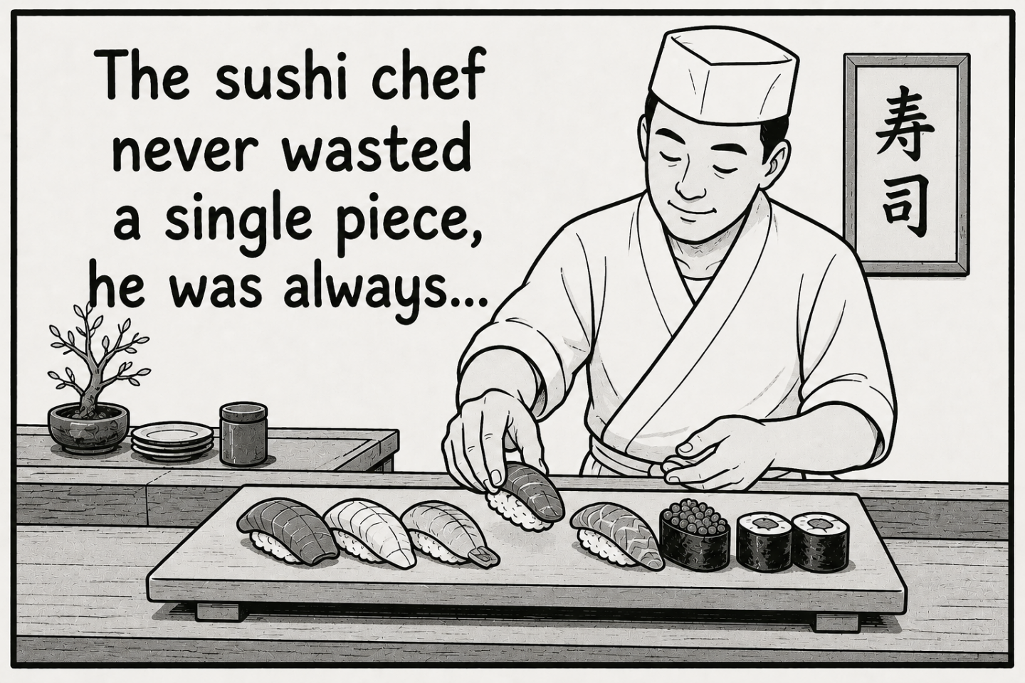 Sushi chef illustration