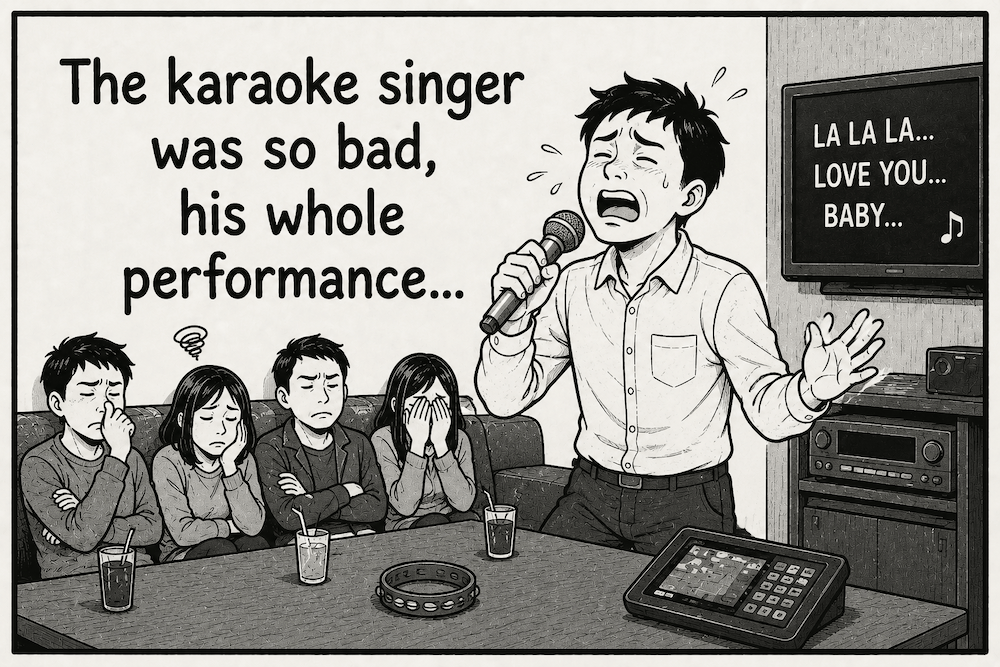 Karaoke singer illustration