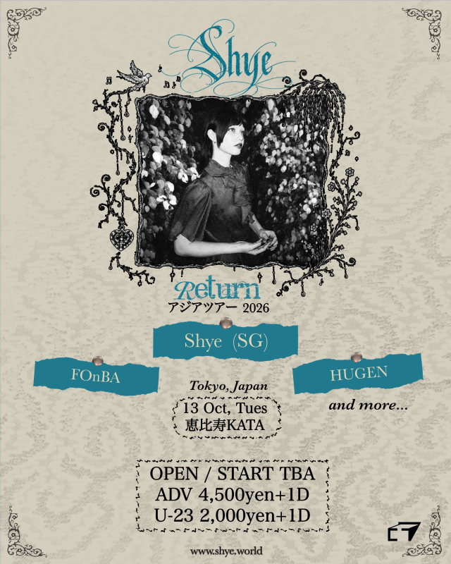 Shye Tokyo 2026: Return Asia Tour at THREE and KATA - Metropolis Japan